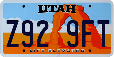 UT license plate Z929FT