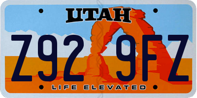 UT license plate Z929FZ
