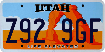 UT license plate Z929GF