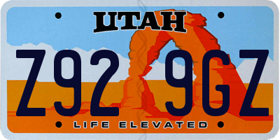 UT license plate Z929GZ