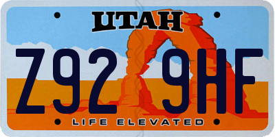 UT license plate Z929HF