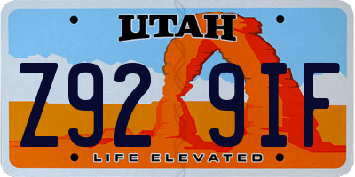 UT license plate Z929IF