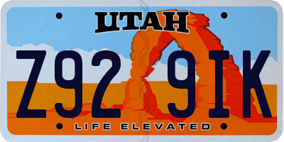UT license plate Z929IK