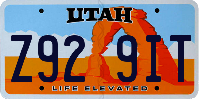 UT license plate Z929IT