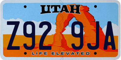 UT license plate Z929JA