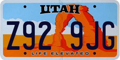 UT license plate Z929JG