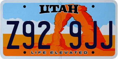 UT license plate Z929JJ