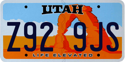 UT license plate Z929JS