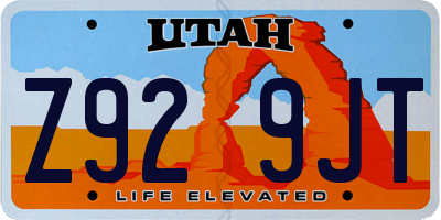 UT license plate Z929JT