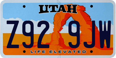 UT license plate Z929JW