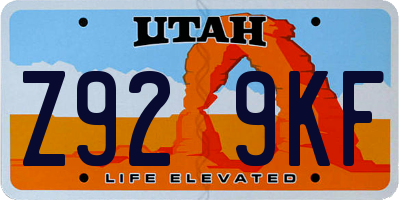 UT license plate Z929KF