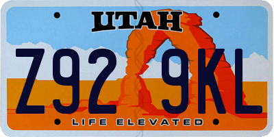 UT license plate Z929KL