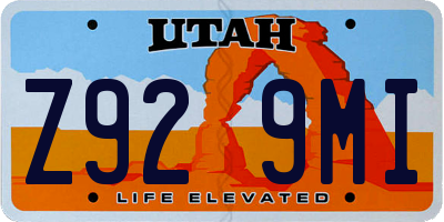 UT license plate Z929MI