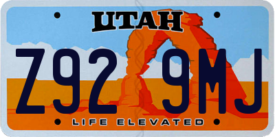 UT license plate Z929MJ
