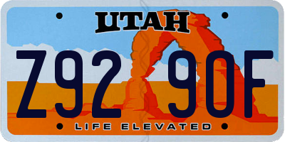 UT license plate Z929OF