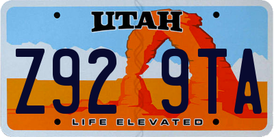 UT license plate Z929TA