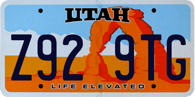 UT license plate Z929TG