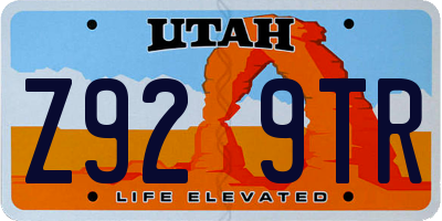 UT license plate Z929TR