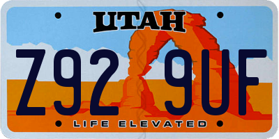UT license plate Z929UF