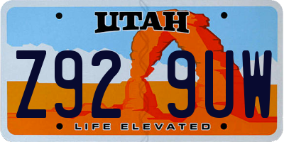 UT license plate Z929UW