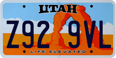 UT license plate Z929VL