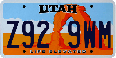 UT license plate Z929WM