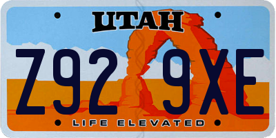 UT license plate Z929XE