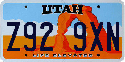 UT license plate Z929XN