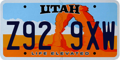 UT license plate Z929XW