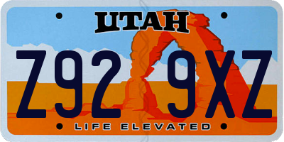 UT license plate Z929XZ
