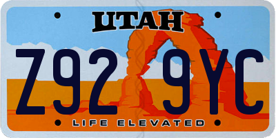 UT license plate Z929YC