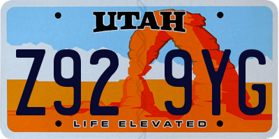 UT license plate Z929YG