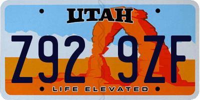 UT license plate Z929ZF