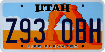 UT license plate Z930BH