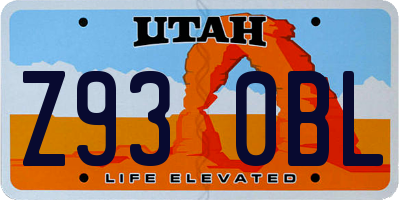 UT license plate Z930BL