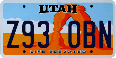 UT license plate Z930BN