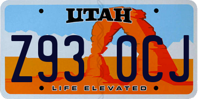 UT license plate Z930CJ