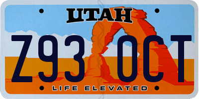 UT license plate Z930CT