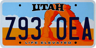 UT license plate Z930EA