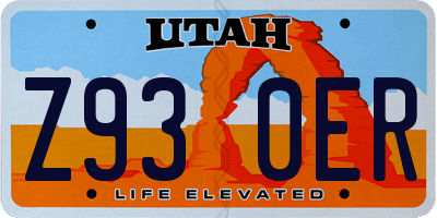 UT license plate Z930ER
