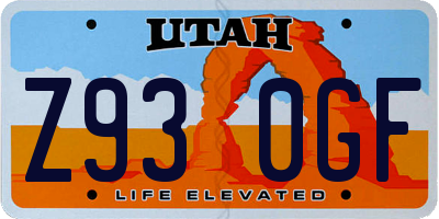 UT license plate Z930GF