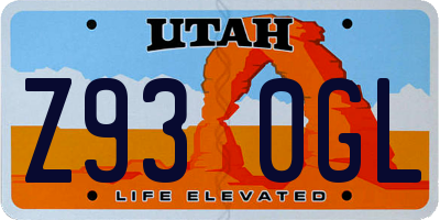 UT license plate Z930GL