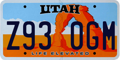 UT license plate Z930GM
