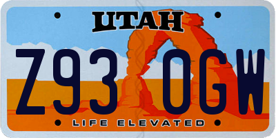 UT license plate Z930GW