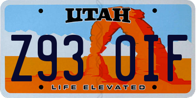 UT license plate Z930IF