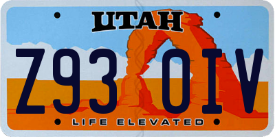 UT license plate Z930IV