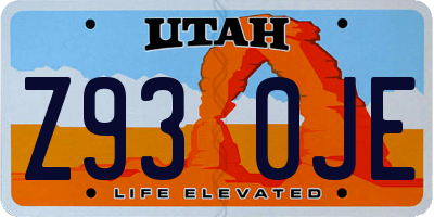UT license plate Z930JE