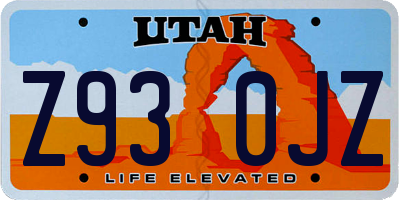 UT license plate Z930JZ