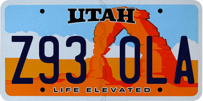 UT license plate Z930LA