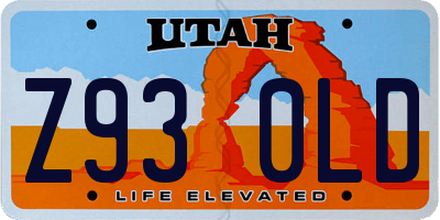 UT license plate Z930LD